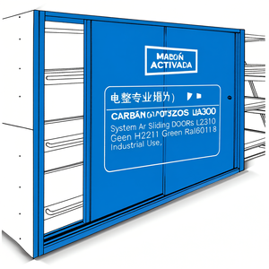 Système de portes coulissantes Fami Ar L2300 H2210 Vert Ral6011 Usage industriel - Product Image 3