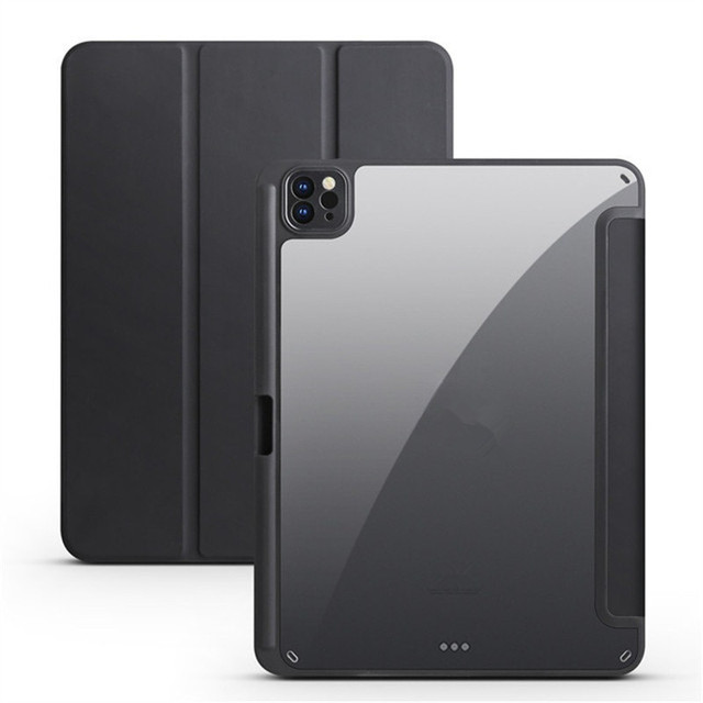 Transparent Acrylic Slim Smart Cover for iPad Pro 11 4th 3rd 2nd 1st Gen 2022 2021 2020 2018 Soft Edge Pencil Holder Tablet Case