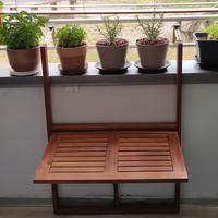 Table suspendue pliante Combohome pour balcon, mobilier d'extérieur, table suspendue en bois massif pour balcon, table pliante en bois pour balcon