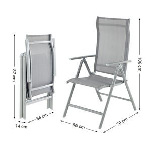 SONGMICS 4pcs High-Back Outdoor Furniture <strong>Folding</strong> Beach Picnic <strong>Chair</strong> Adjustable Aluminium Frame Camping Garden <strong>Chairs</strong> - Product Image 5