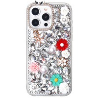 Étui de téléphone portable KINGSOUL luxueux, artisanal, en TPU+PC+verre, avec paillettes 3D en forme de diamant d'eau, aimant, antichoc