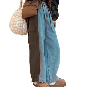 กางเกงยีนส์ขากว้างแบบมีเชือกผูกเอว แต่งลายพรางด้านข้าง ดีไซน์เฉพาะตัว หลากหลายสไตล์ ขายส่งแบบใหม่ - Product Image 6