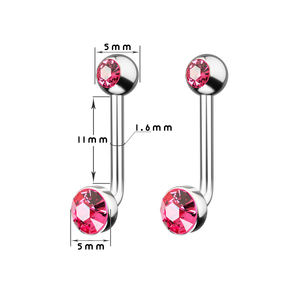 Ensemble 10 pièces ASTM F136 Titane G23 14G Cristal Opale L Bent Barbell Nombril Anneaux Vertical Capuche VCH Génital Zircon Enfants - Product Image 6
