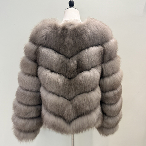 Vente en gros <span class=keywords><strong>pas</strong></span> <span class=keywords><strong>cher</strong></span> Prix bas Manteaux courts personnalisés en fourrure de renard Vestes d'hiver Manteau en fourrure de renard véritable - Product Image 3