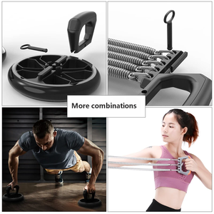 Kit de fitness 3-en-1 en gros : Rouleau abdominal, extenseur de poitrine à ressort et supports pour pompes – Outil de musculation à domicile pour le renforcement du tronc, des bras, des épaules et du dos - Product Image 4
