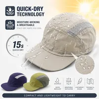 Casquette de sport imperméable en nylon à séchage rapide, légère et respirante, non structurée, couleur néon unie, pour course sur sentier et activités de plein air