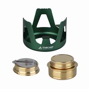 STARCAMP ミニ ポータブル アウトドア キャンプ用アルコールストーブ 軽量真鍮製スピリットバーナー アルミスタンド付き バックパッキング BBQ用 - Product Image 4