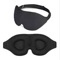 Logo personalizzato 3D maschera per la cura degli occhi addormentata nera Memory Foam Travel Sleeping Eyemask