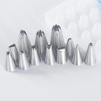 12-teiliges Wiederverwendbares 304 Edelstahl Nahtloses Spritztüllen-Set für Kuchendekoration Zuckerguss-Spitzen DIY Backzubehör