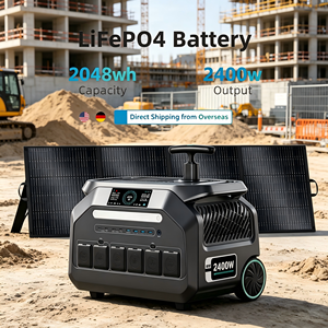 Estación de energía portátil German Spot Sine Wave de carga rápida LiFePO4 MPPT de 2048wh y 2400w con panel solar de 100/200/400/500W - Product Image 1