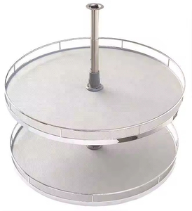 Panier rotatif universel double <span class=keywords><strong>couche</strong></span> en métal pour coin de cuisine, organisateur de rangement d'angle magique pratique et pratique - Product Image 2