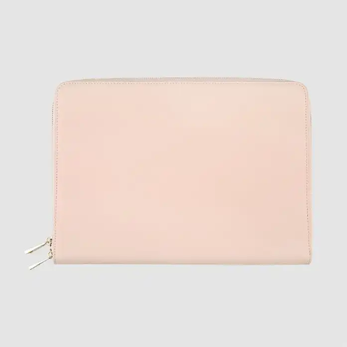 Factory Custom Nude Color Saffiano Pu Leather Laptop Sleeve Bag for 13 15 inch macbook