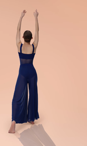 ステージブティックレオタード下セパレートソフトメッシュワイド脚パンツツーピースダンスコスチューム - Product Image 2