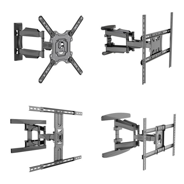 Heavy Duty Swivel TV Wall Bracket 32-85 inch Tilt Swivel Adjustable 31.8-68.2kg Capacity OEM Customization 4 Models P4 P5 P6 P65