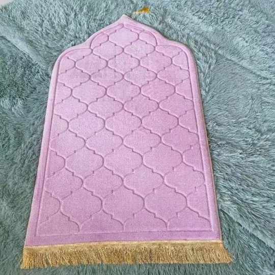 זול טורקיה Tapis De Priere האיסלאם תפילת שטיח כרית כרית בולט Sejadah תפילה עבור מוסלמי