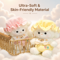 Boneka Domba Bayi - Boneka Domba Lembut dengan Pakaian yang Dapat Dilepas dan Topi Tidur