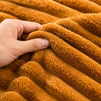 Tissu en polaire corail doux, chaud et épais, à rayures 3D en relief, pour la décoration intérieure et les vêtements de détente, vente en gros