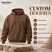 Sweat-shirts et pulls à capuche pour hommes en coton marron chocolat, personnalisés par le fabricant, vente en gros, motif graphique, épais, style streetwear décontracté