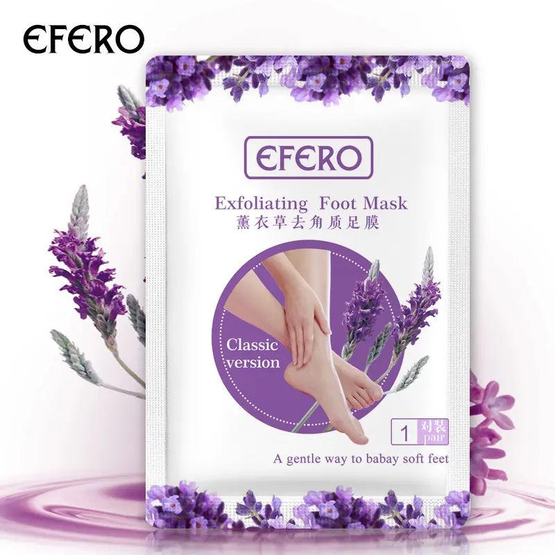 Private Label esfoliante calli Footmask bambino piedi morbidi cura della pelle Peeling liscia rilassante lavanda Peeling maschera