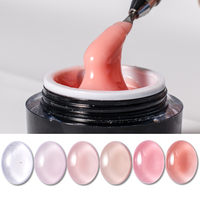 Colle à ongles à faible MOQ, haute viscosité, à marque privée, gel UV de construction japonais effet gelée pour fournitures de salon de manucure