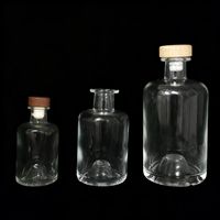 Bouteilles en verre cylindriques personnalisées de 120 ml/270 ml/375 ml/500 ml avec bouchon en liège pour boissons/vin, étiquette personnalisée, décoration avec estampage doré