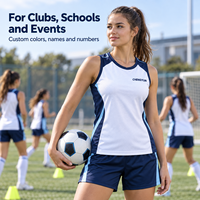 Maillot d'entraînement sans manches personnalisé pour femme, maillot de football entièrement sublimé, uniforme d'équipe de football, club OEM