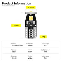 T10 3030 3SMD Weiß Rot Grün Bernstein Auto-Innenraumbeleuchtung Kennzeichenbeleuchtung Kofferraumbeleuchtung