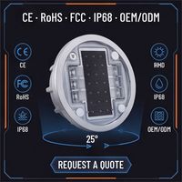 Marqueur de chaussée solaire LED réfléchissant IP68 à six LED haute luminosité pour projets de sécurité – Approvisionnement direct usine