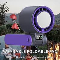 Ventilateur Électrique Portable Pliable Personnel à Batterie USB Mini Ventilateur Turbo Portatif pour Camping, Extérieur, Maison, Voiture en Plastique