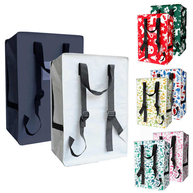 Eco-Friendly PP Woven Storage Portable Backpack Recyclable Durable Waterproof Foldable Reusable Plastic Travel Camping Backpack