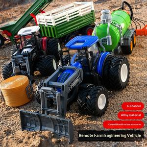 Tracteur Électrique 6 Canaux en Plastique pour Enfants, Modèle Grand Camion Agricole, Récolteuse, Fertiliseur et Chargeur Jouet - Product Image 1