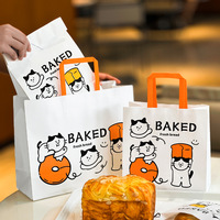 Benutzer definierte Logo gedruckt braune Kraft Papiertüte für Bäckerei Lebensmittel Lieferung & zum Mitnehmen mit Griff-für Brot Pizza Sushi Kerzen