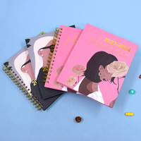 Échantillon gratuit Cadeau pour filles Logo or personnalisé 2024 Planificateur hebdomadaire Impression laitière Soins personnels Planificateur de journal Impression de cahiers