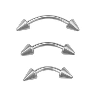 316l Roestvrijstalen Body Sieraden 16 Gauge Spike Gebogen Wenkbrauw Ring Banaan Sieraden - Product Image 4