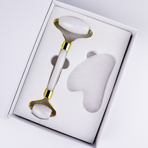 Gmagic Set di strumenti di bellezza al quarzo rosa naturale <span class=keywords><strong>Kit</strong></span> di cristallo rosa massaggiatore per la pelle viso Guasha pietra giada rullo viso e Gua Sha - Product Image 2