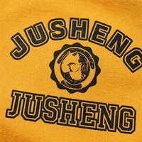 Ensemble sweat-shirt à col rond et jean JUSHENG, logo globe à lettres arquées jaunes, ensemble deux pièces, streetwear en denim