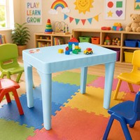 Bureau pour enfants en plastique avec coins arrondis, faible hauteur, pour chambre d'enfants d'âge préscolaire, table de jeu pour tout-petits, facile à nettoyer, léger