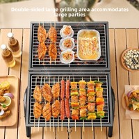 Four à charbon de bois portable sans fumée pour le camping en plein air, en acier inoxydable et en fer, barbecue, grill, plaque de cuisson