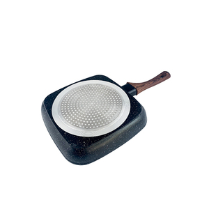 Không dính NHÔM VUÔNG Fry <span class=keywords><strong>Pan</strong></span> không dính vuông vỉ nướng gấp gỗ xử lý - Product Image 6