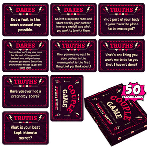 50 cartes de soirée romantiques pour couples, cartes de <span class=keywords><strong>jeu</strong></span> d'ambiguïté, cartes de <span class=keywords><strong>jeu</strong></span> de tirage <span class=keywords><strong>à</strong></span> <span class=keywords><strong>la</strong></span> <span class=keywords><strong>corde</strong></span>, cartes de <span class=keywords><strong>jeu</strong></span> pour couples, jeux de fête d'anniversaire - Product Image 1