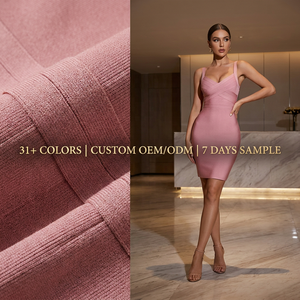 Fabricant de robes bandage sur mesure en tissu épais, Robe moulante sculptante à haute élasticité sous marque privée, Fournisseur de robes de soirée OEM/ODM - Product Image 1