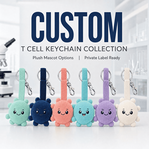 Porte-clés Mascotte Peluche Personnalisée OEM, Jouet Doux, Cadeau Promotionnel pour Événements Scientifiques sur la Réscherche Immunitaire et les Soins (T-Cell) - Product Image 2