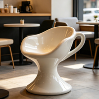 Chaise en plastique moderne personnalisée en forme de tasse à café, design créatif pour jardin, hôtel, aéroport, café, salon, décoration artistique