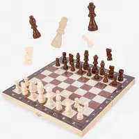 En çok satan manyetik yüksek kaliteli ahşap satranç seti katlanır kurulu toptan geleneksel oyuncak yetişkin için bebek oyunları