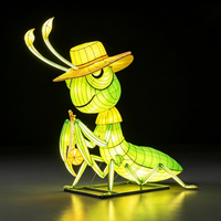 Huayi Laternen Handgefertigte Maßgeschneiderte Mantis Stahl-/Eisendraht Farbige Laterne - Langlebig Wasserdicht für Wald-Themen-Events