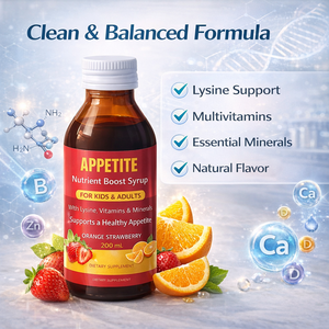 Jarabe <span class=keywords><strong>para</strong></span> Estimular el Apetito de Marca Privada <span class=keywords><strong>para</strong></span> Niños y <span class=keywords><strong>Adultos</strong></span>, con Lisina y Vitaminas, Apoyo Nutricional, Fórmula Personalizada OEM ODM, Venta al Por Mayor - Product Image 3