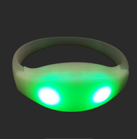 Bracelet lumineux LED pour festival de musique et soirée, clignotant, 15 couleurs, ABS, télécommande, logo imprimable
