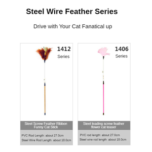 Blumen förmige Feder Lustige Katze Stick Truthahn Fluff Katzen spielzeug Katzen zubehör - Product Image 2