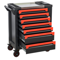 Armoire à outils mobile d'atelier à 7 tiroirs en acier, sur roulettes, capacité 300 kg, personnalisable OEM, avec serrure à clé - 4S Store Car