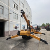 Mini-grue araignée hybride Jiusheng 3000 kg avec plateforme de travail aérienne optionnelle, certifiée CE